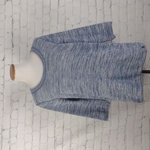 Eddie Bauer Tunic Sweater Size L Blue  Crewneck 3/4 Sleeve L